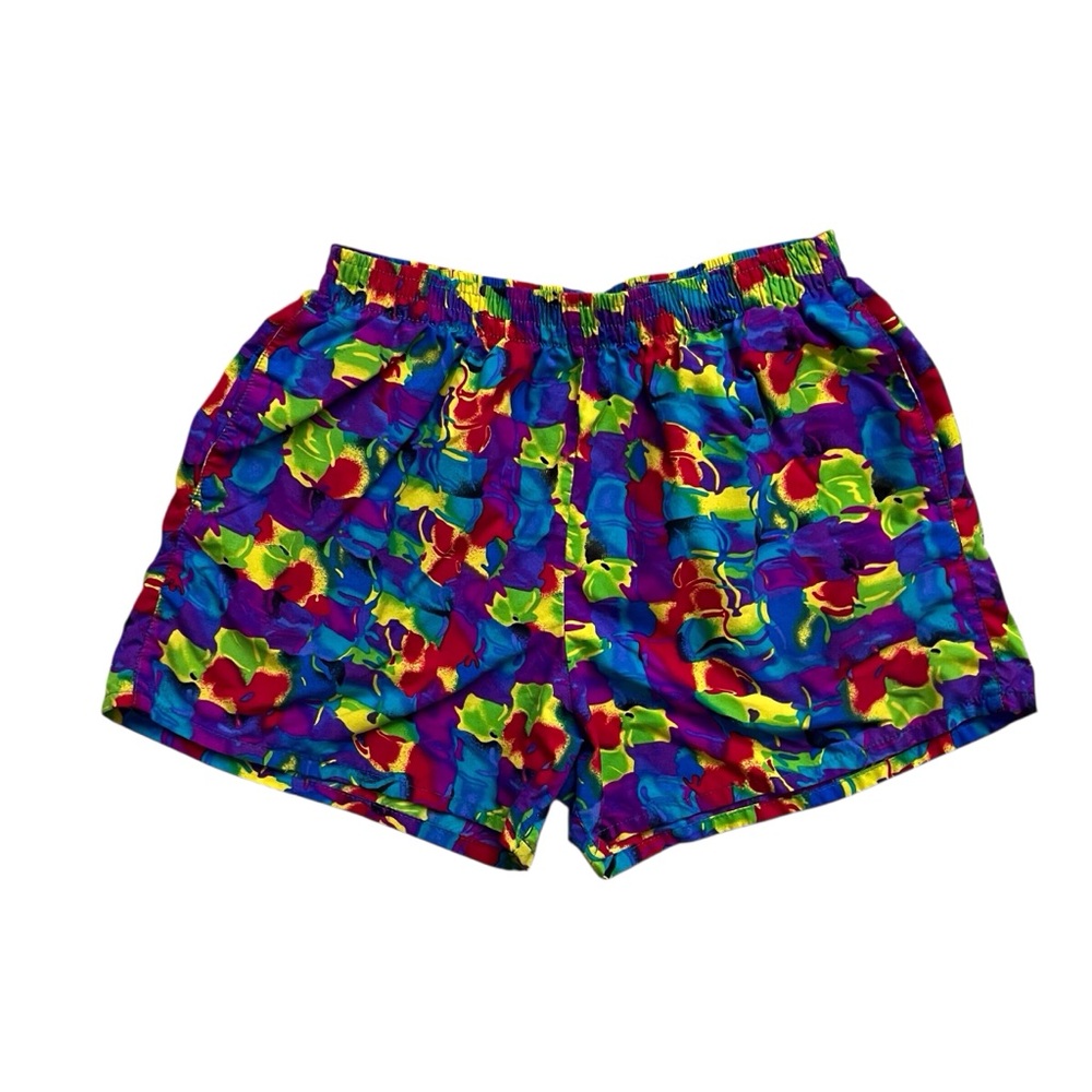 LL Bean Women’s Vintage Multicolor Athletic Shorts USA 80s 90s Y2K Bright Medium